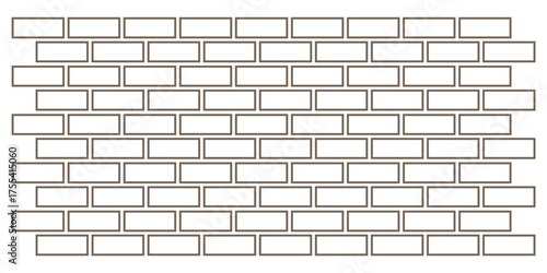 Brick wall texture. Seamless pattern with repeating brick wall. Background with interior or exterior of building. Design element for banner. Flat hand drawn vector illustration in eps 10.