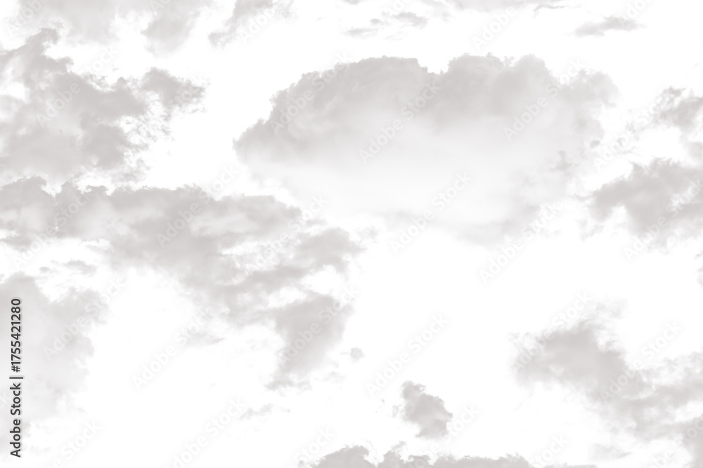 Obraz premium Fluffy white clouds on a bright day a serene and calming background perfect for adding depth and texture to designs translucent PNG