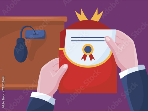 Award take it envelope flat illustration