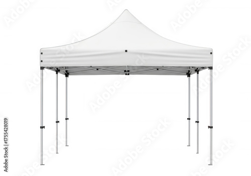 White canopy shelter structure isolated on a transparent background