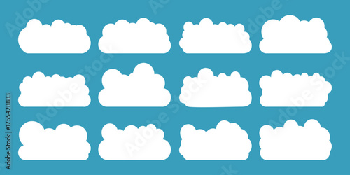 Collection of clouds. Simple cloud icon