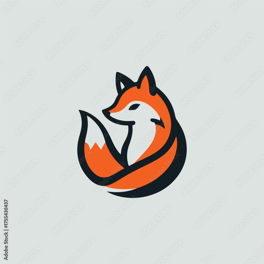 Obraz premium Fox Kitsune Logo