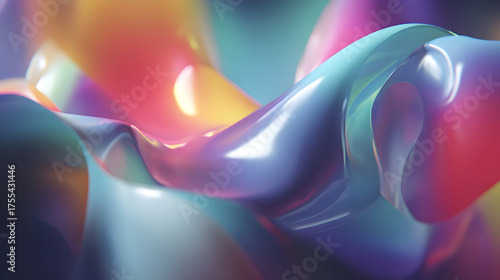 Bright plastic composition captures liquid motion in hyper-saturated color gradients