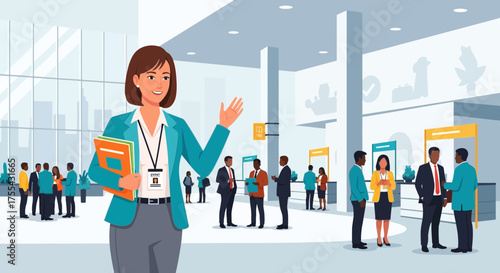 Business Event: Networking, Conferences, And Team Discussions in Modern Venue Spaces