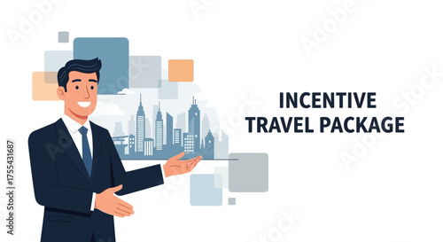 Business Executive Presenting A New York City Incentive Travel Expedition