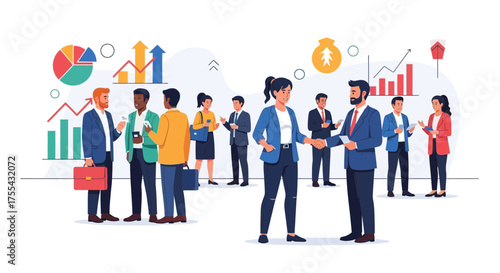 Business Professionals Collaborate, Negotiate, And Celebrate Success Through Strategic Partnerships