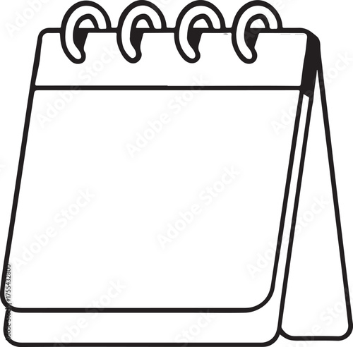 Blank desk calendar with spiral binding ready for notes and planning