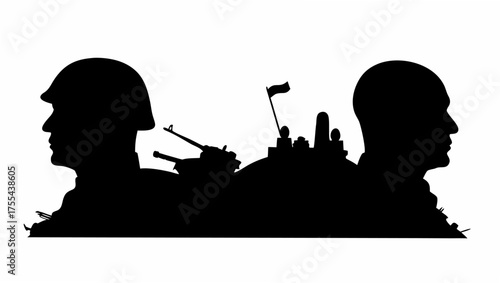 Powerful silhouette representing military strength, remembrance, honor, and patriotism, originally a scalable vector graphic