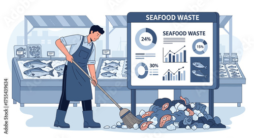 Depicting seafood waste reduction initiatives and sustainable fisheries management