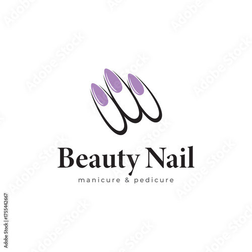 Nail polish logo design for manicure studio or nail salon with creative elements Vector template