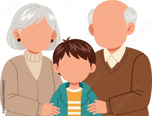 Grandparents and Grandson Portrait - Family Generations