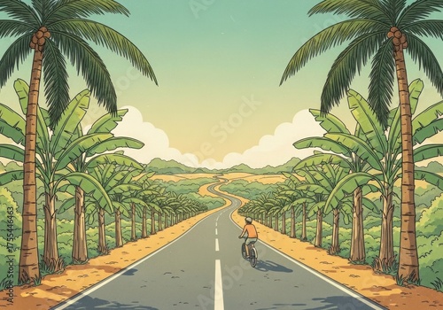 road to the palm trees