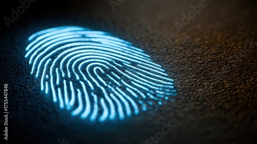 Wallpaper Mural Detailed close-up of a fingerprint illustrating the unique nature of personal identity in digital security management context Torontodigital.ca