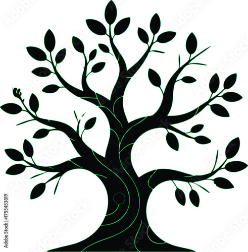 Abstract Family Tree Vector Illustration Symbolic Genealogy and Heritage Design Concept on White Background
