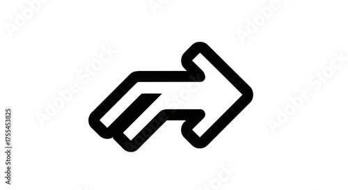 Abstract directional arrow icon indicating movement forward or progress