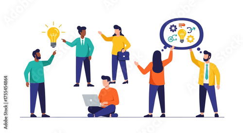 Diverse group of people collaborating on ideas and projects.