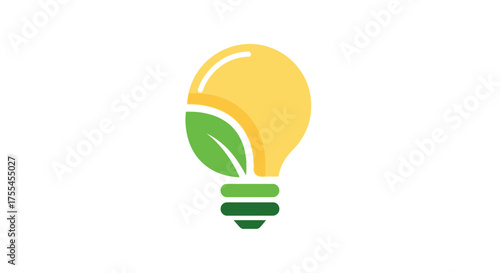 Eco-friendly light bulb with leaf design for sustainability.