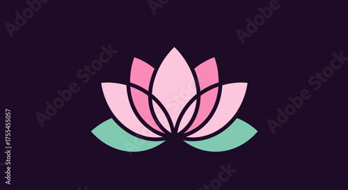 Elegant lotus flower illustration for wellness brand.