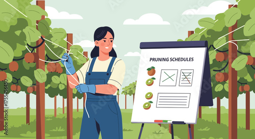 Kiwi Orchard Pruning: A Gardener's Precision in Fruit Tree Care and Maintenance