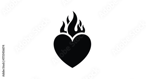 Fiery heart symbol representing intense passion and love