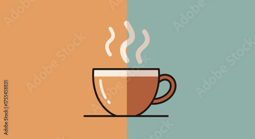 Steaming Hot Coffee Cup Illustration.