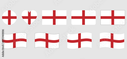 England flag wave isolated on png or transparent background, Symbol england ,template for banner, card, advertising, promote and business matching country poster, vector illustration
