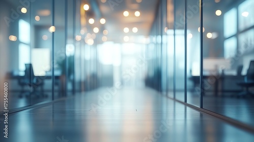 Wallpaper Mural Abstract blurred modern office corridor background with soft light interior Torontodigital.ca