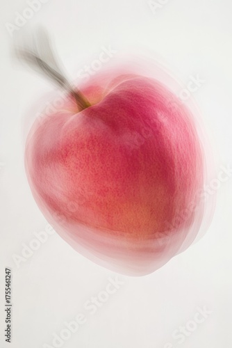 Wallpaper Mural A pink and yellow peach is displayed with motion blur on a white background. AI. Torontodigital.ca