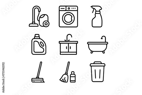Household cleaning essentials and tools for effective home maintenance and organization tasks