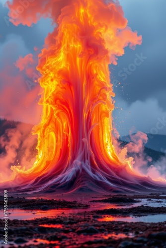 Towering Inferno of Fire and Smoke