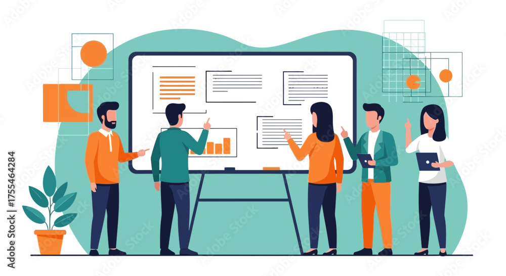 Fototapeta premium Business Collaboration, Team Analysis and Presentation, Sharing Ideas and Insightful Solutions