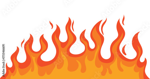 Cartoon fire border illustration, fire flame pattern