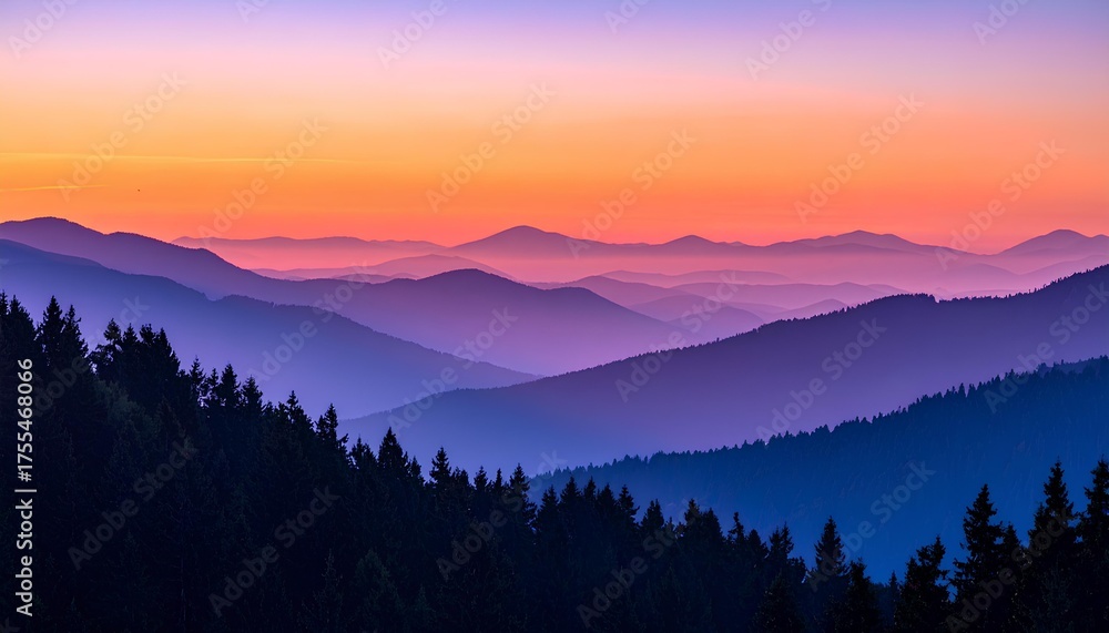 Fototapeta premium beautiful landscape sunset in the mountains with copy space