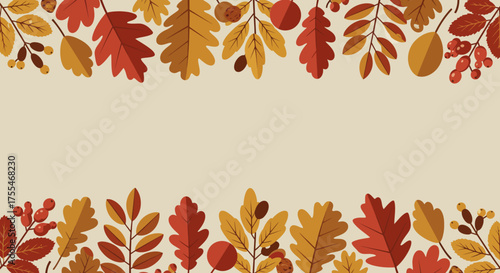 Autumn Leaves Border Decoration with Copy Space.