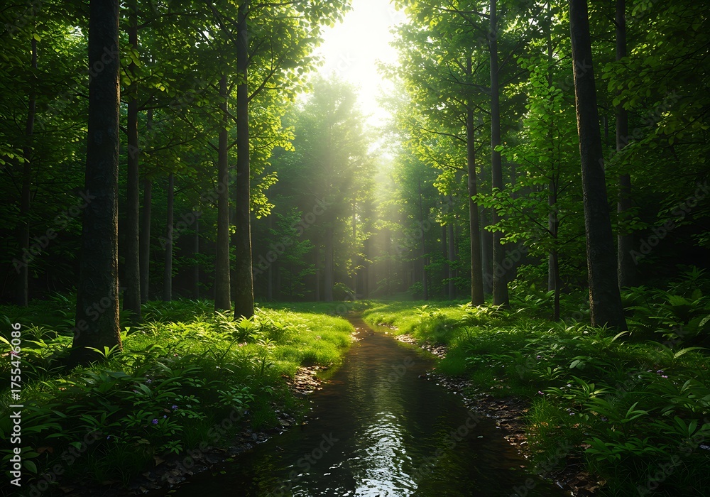 Fototapeta premium Sunlight through the forest