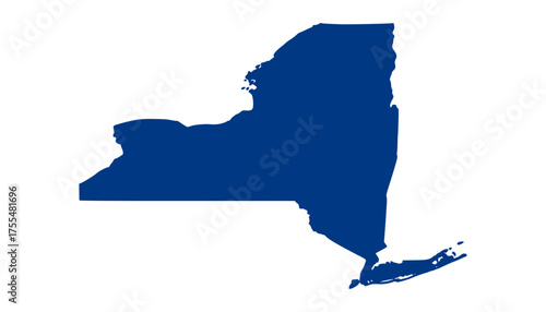New York navy map. New York USA map vector. New York map on white background