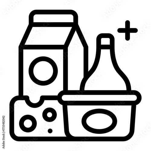 This Dairy Product icon is suitable for use in Supermarket.