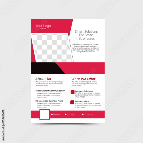 A4 Size Creative Simple Modem Corporate Business flyer design template