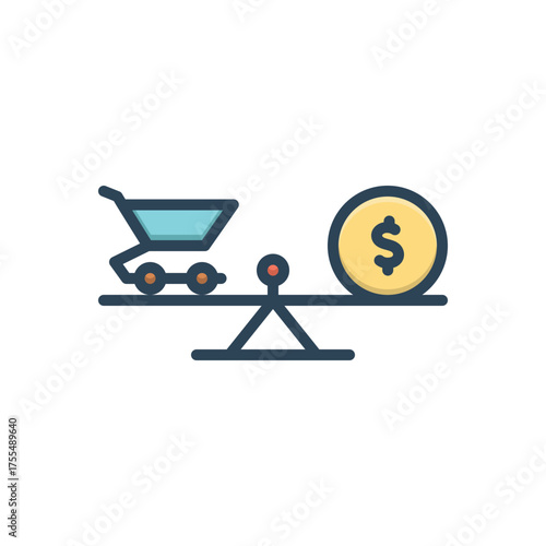 Color illustration icon for price stability