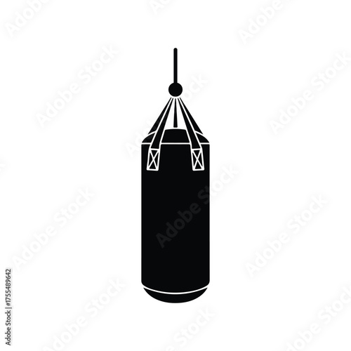 Boxing punching bag silhouette design