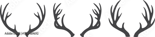Deer Horn Silhouette Vector-deer antlers, deer horns, antlers wildlife 