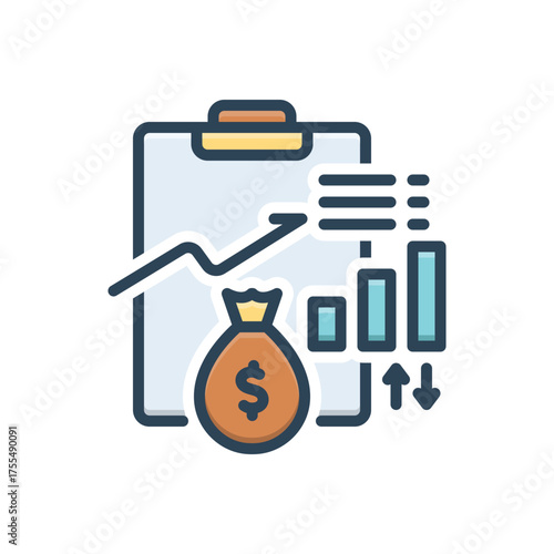 Color illustration icon for cost surge