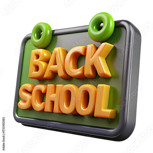 Vibrant 3d rendered sign announces exciting back to school season with bold orange letters