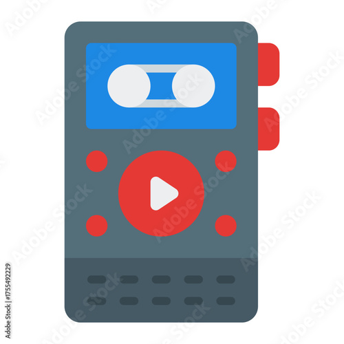 Sound recording icon. Audio capture and podcast creation concept. Studio recording and voice media illustration. Flat Icon