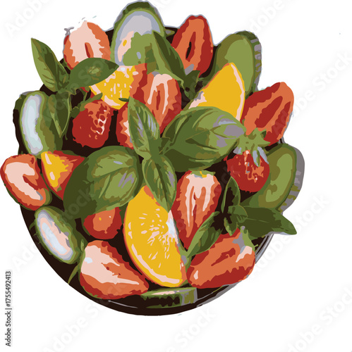 Colorful collection of fresh, ripe, and healthy fruits arranged in a visually appealing composition for healthy eating concepts