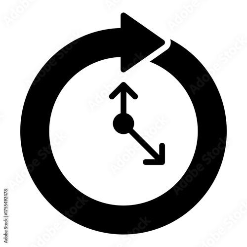 Duration icon. Podcast time length and audio playback concept. Media progress and sound recording illustration. Glyph Icon