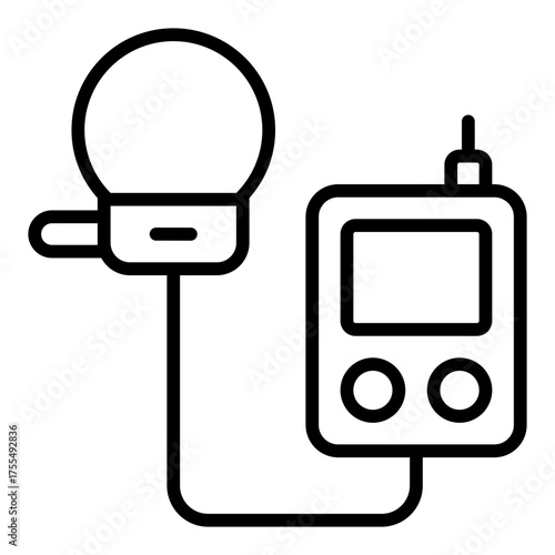Microphone icon. Podcast recording and broadcasting concept. Audio content and voice media illustration. Line Icon
