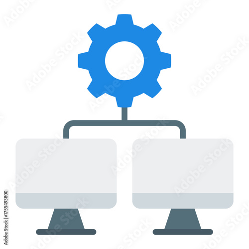 Host control icon. Meeting moderator and video call management concept. Virtual event and online coordination illustration. Flat Icon
