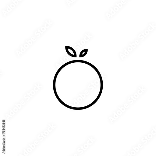 Simple Orange with Leaves Icon