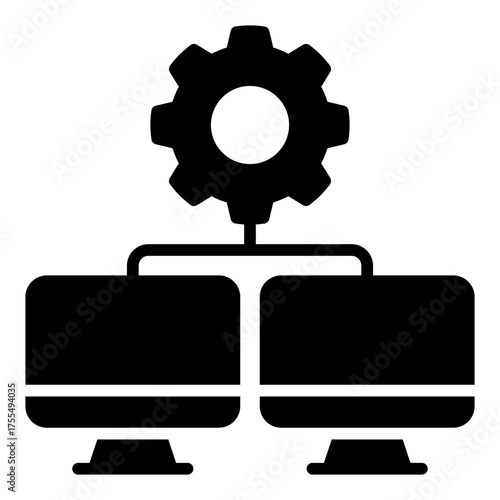 Host control icon. Meeting moderator and video call management concept. Virtual event and online coordination illustration. Glyph Icon